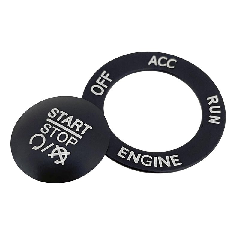 ALETAI Push Start Stop Button Cover Trim for 2015-2021 Dodge Challenger Dodge RAM 1500 Dodge Charger, Aluminum Alloy, Black - Image 2